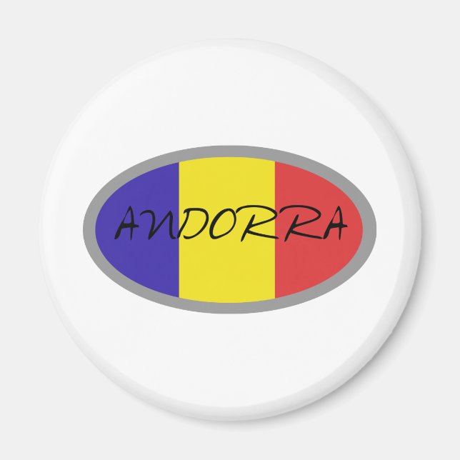 Aimant Design drapeau d'Andorre ! (Devant)