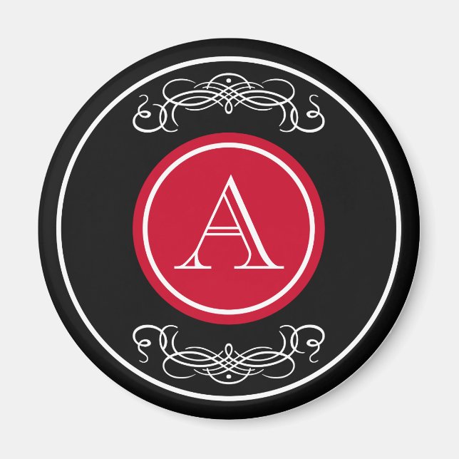 Aimant Design élégant de monogramme (Devant)