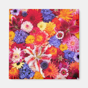 Aimant Design floral de Dalhia, Lys orientaux,