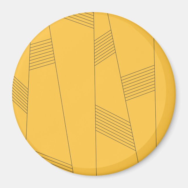 Aimant Design graphique abstrait simple, jaune et moderne (Devant)