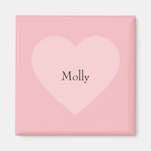Aimant Design minimaliste Coeur Rose avec nom