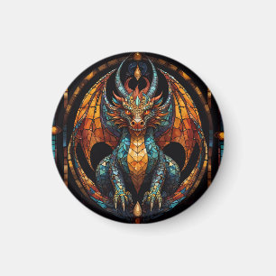 Aimant Design Mosaïque en verre de dragon mignon