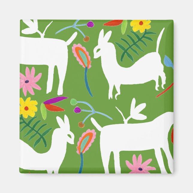 Aimant Design Otomi moderne | Llama Donkey Design (Devant)