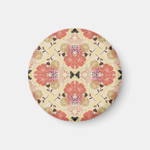 Aimant Design vintage fleuri et transparent pour motif.
