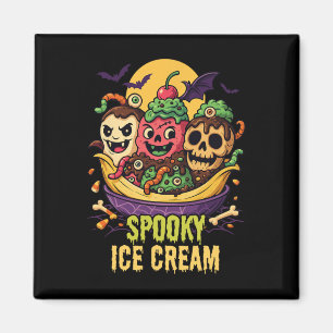 Aimant Dessert de crème glacée éffrayante Halloween Desig