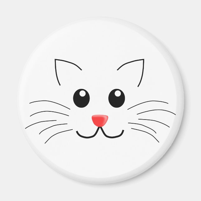 Aimant Dessin amusant Dessin Visage de chat (Devant)