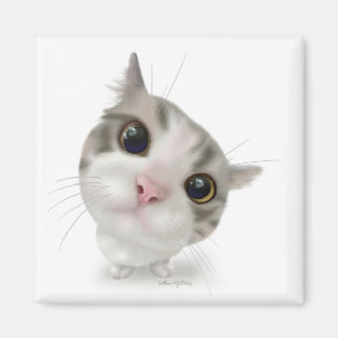 Aimant Dessin animé de chaton tabby mignon