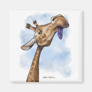 Aimant Dessin animé de girafe condescendant