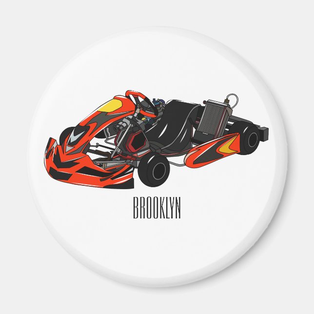 Aimant dessin animé de Kart racing (Devant)