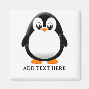 Aimant Dessin animé de pingouin mignon personnalisé