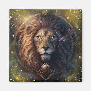 Aimant Dessin aquarelle Signe du zodiaque Lion
