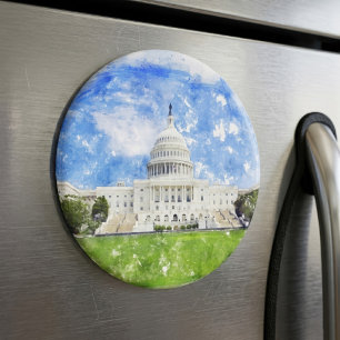 Aimant Dessin au pastel du Capitole des États-Unis