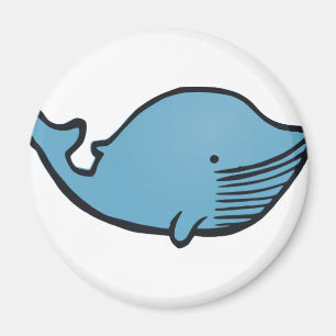 Aimant Dessin de baleine bleue