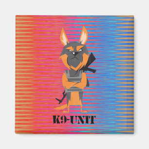 Aimant Dessin de chien d'unité K9 Berger allemand de dess