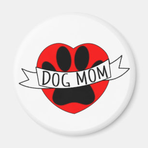 Aimant Dessin De Chien Maman Paw Et Red Heart