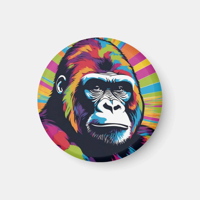 Aimant Dessin de dessin de peinture Gorilla Pop (Devant)