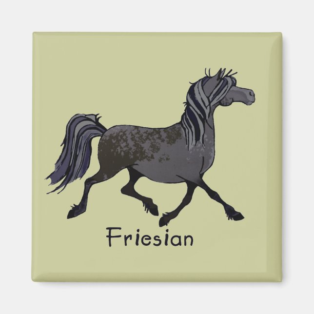 Aimant Dessin de Friesian Horse (Devant)