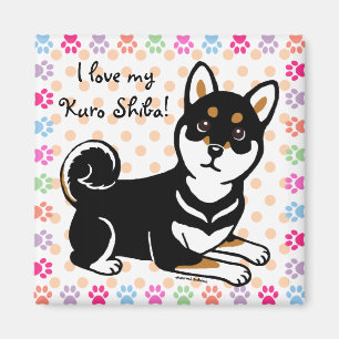 Aimant Dessin de Kuro Shiba Inu