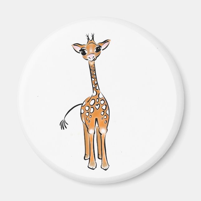 Aimant Dessin de la girafe de la mignonne (Devant)