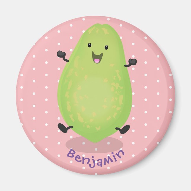 Aimant dessin de la patte papaye de Cute kawaii (Devant)