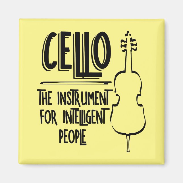 Aimant Dessin de ligne Cellist intelligent (Devant)