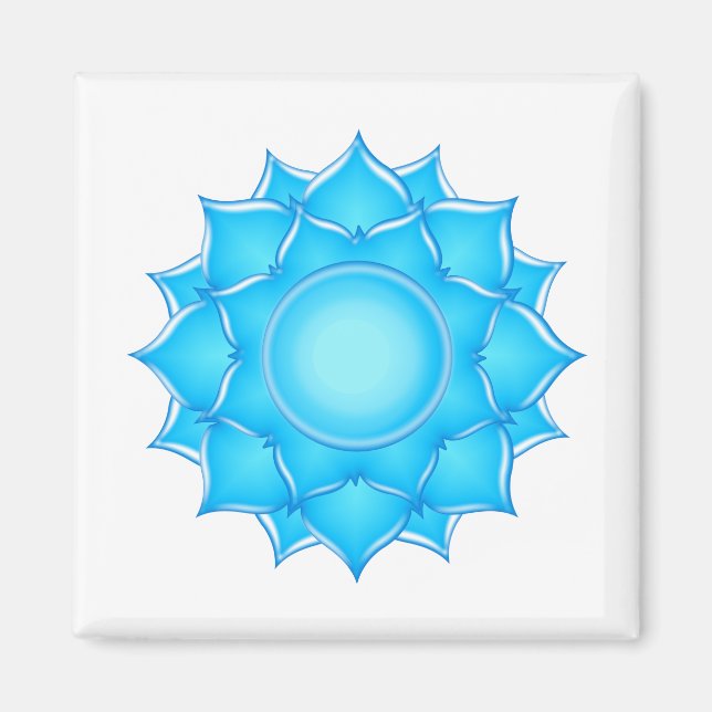 Aimant Dessin de lotus de verre bleu (Devant)