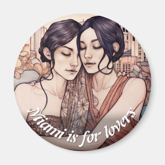 Aimant Dessin des femmes du centre-ville de Miami qui se 