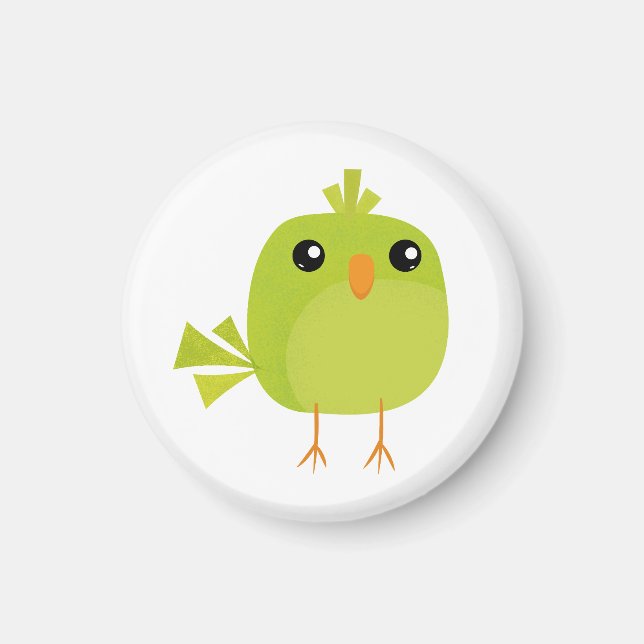 Aimant Dessin d'oiseau vert (Devant)