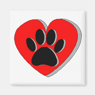 Aimant Dessin du coeur du chien