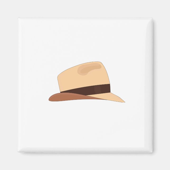 Aimant Dessin d'un casquette panaméen (Devant)