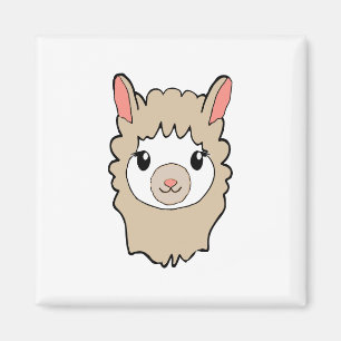 Aimant Dessin face de llama mignon