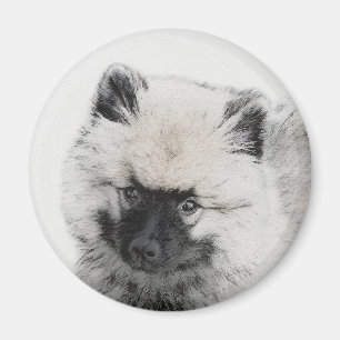 Aimant Dessin Keeshond Chiot - Joli dessin original Chien