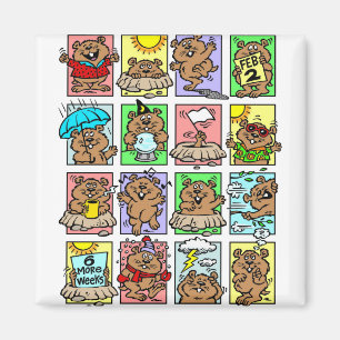 Aimant Dessins animés drôles de Groundhog Day