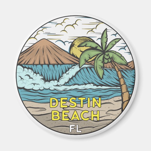 Aimant Destin Beach Florida Vintage (Devant)