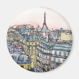 Aimant Destinations   Aquarelle Tour Eiffel & Paris