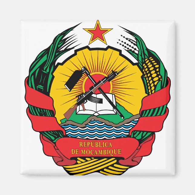 Aimant Détails des armoiries du Mozambique (Devant)