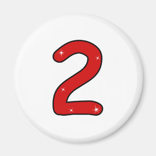 Aimant deux, 2 ans, deuxième, 2 ans, date, numéro 2,
