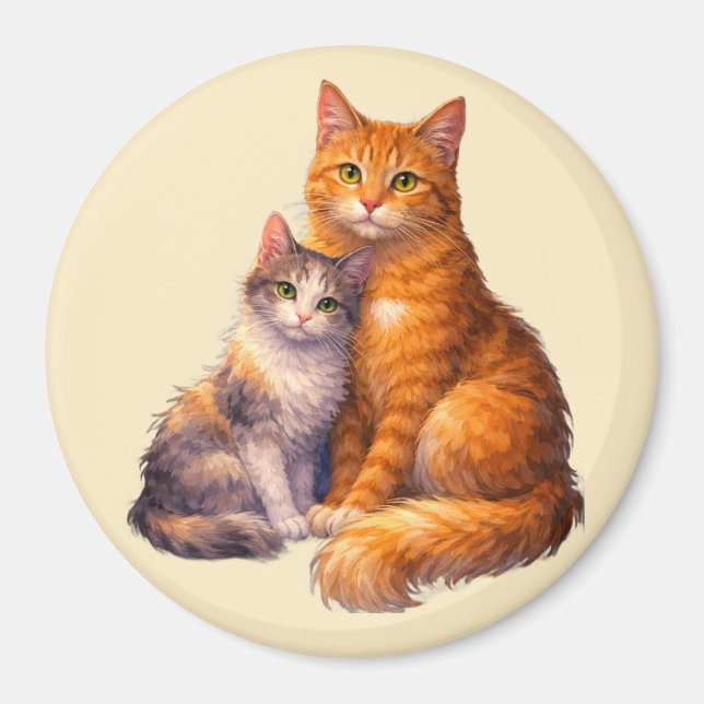 Aimant Deux Chats (Devant)