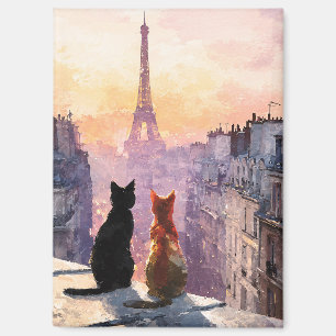 Aimant Deux chats sur un toit de Paris