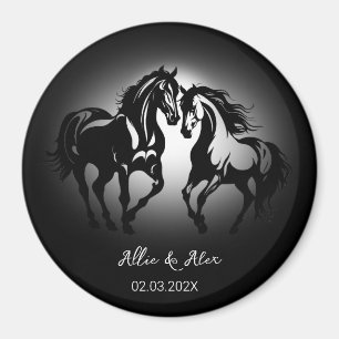 Aimant Deux chevaux amoureux couple amoureux de cheval no