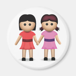 Aimant Deux femmes tenant des mains Emoji