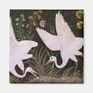 Aimant Deux grues sur le bord d'un étang