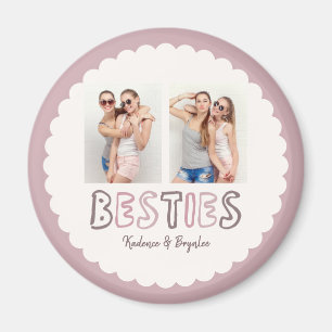 Aimant Deux meilleures amies personnalisées avec cadre fe