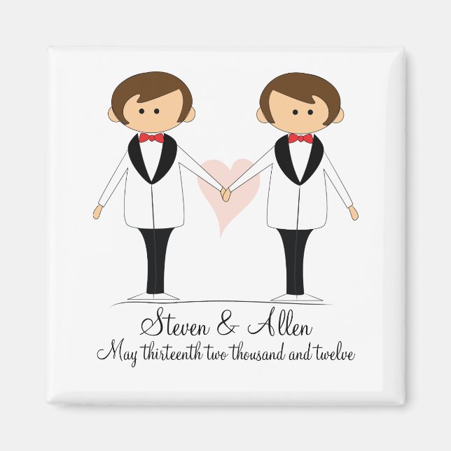 Aimant Deux Pièces Mariage Faveurs de l'aimant (Devant)
