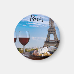 Aimant Deux verres de vin en café à Paris