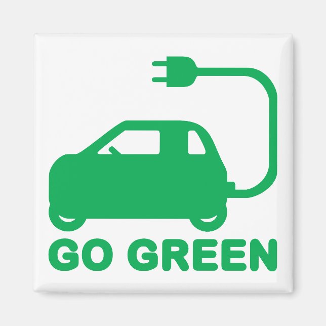 Aimant Devenez écolo ~ Conduite de voitures électriques (Devant)