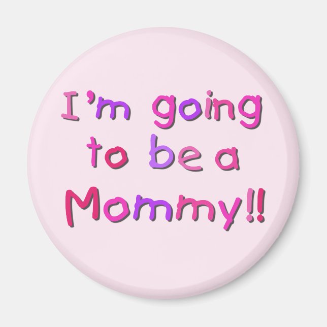 Aimant Devenir maman - rose et violet (Devant)