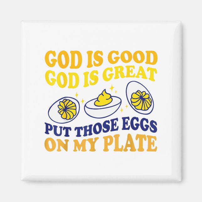 Aimant Deviled Egg Lover Funny Foodie Humor Apparel Uni-a (Devant)