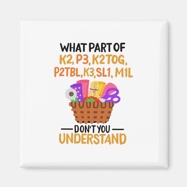 Aimant Devis de Tricot amusant tricot (Devant)