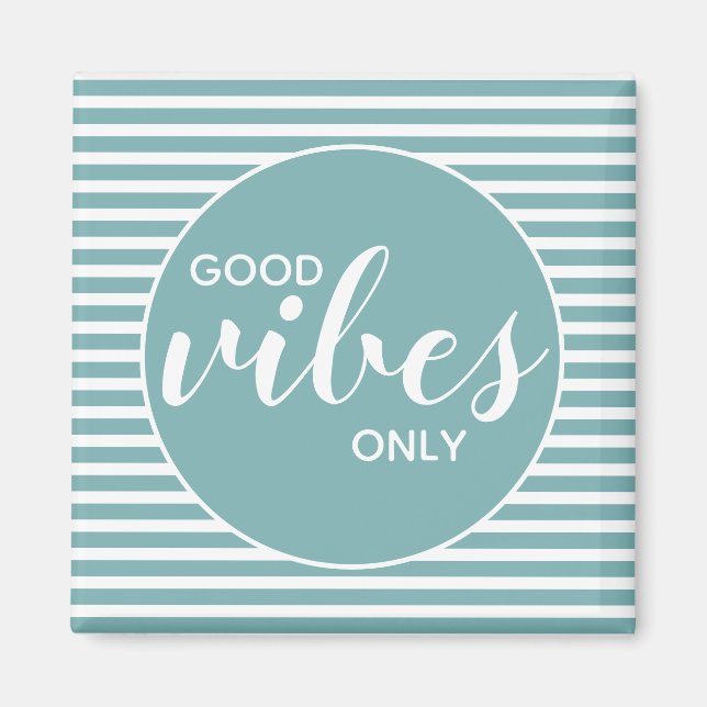 Aimant Devis de typographie Turquoise et blanche de Good  (Devant)